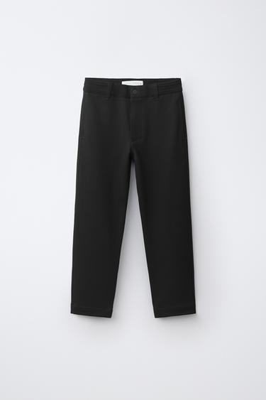 ШТАНИ STRAIGHT З ПОЯСОМ У РУБЧИК - Чорний Zara