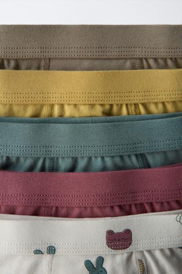 3-6 YEARS/ PACK OF FIVE ANIMAL BOXERS - Multicoloured by Zara - Image 1