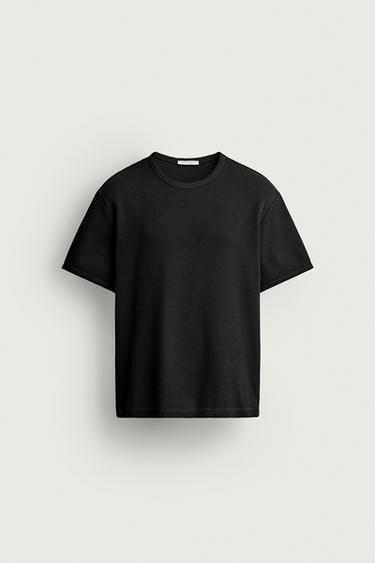CAMISETA ESTRUCTURA WAFFLE - Negro de Zara