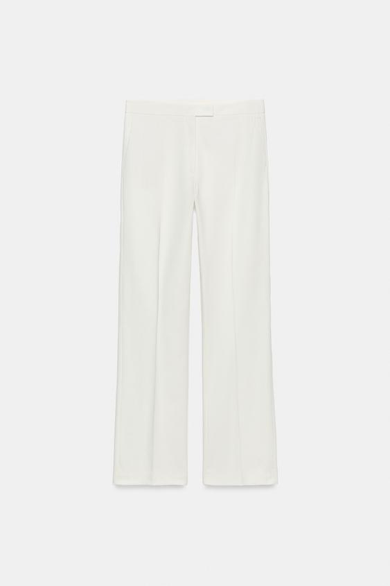 Straight-Leg Trousers - Oyster-white by Zara - Image 0