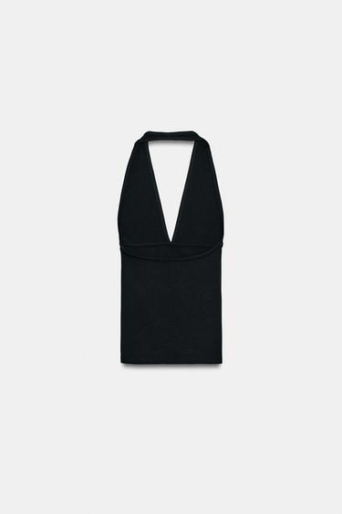 TOP HALTER - Noir de Zara - Image 3