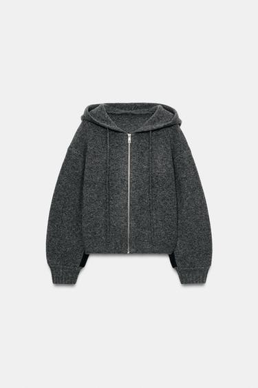 CONTRAST KNIT CARDIGAN - Mid-grey by Zara - Image 0