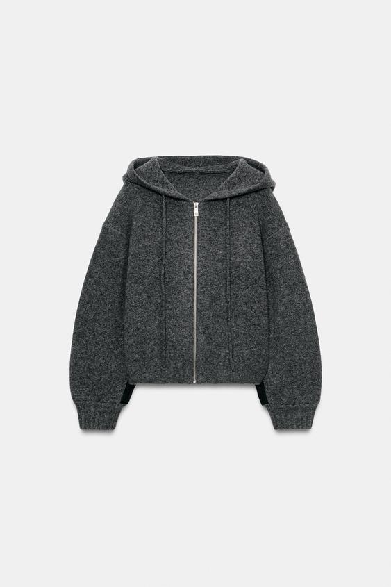 CHAQUETA PUNTO COMBINADA - Gris medio de Zara - Imagen 0