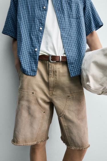 RELAXED FIT CARPENTER POCKET BERMUDA SHORTS - Sand by Zara - Image 4