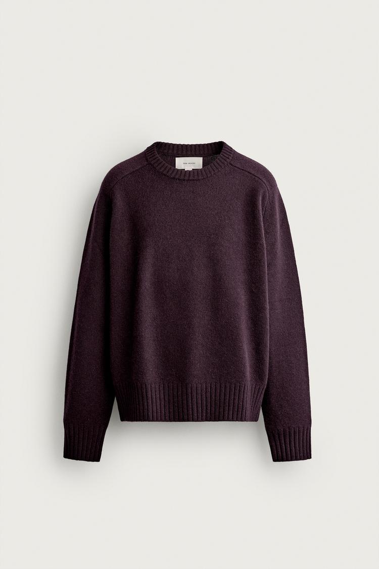 100% CASHMERE REGULAR FIT JUMPER — Plum