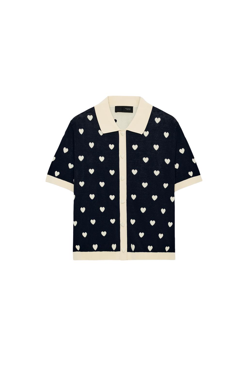HEART KNIT POLO SHIRT - image 3