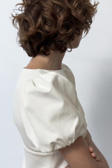 ROBE COURTE PLIS POCHES - Blanc de Zara - Image 2