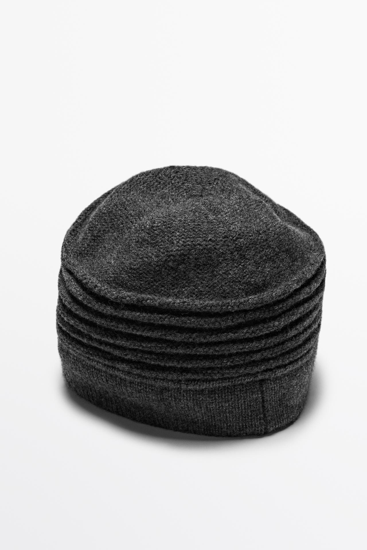 Wool blend pillbox hat — Gray