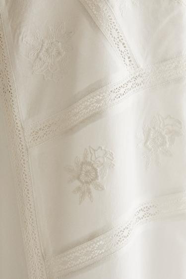 EMBROIDERED NIGHTDRESS - White by Zara - Image 3