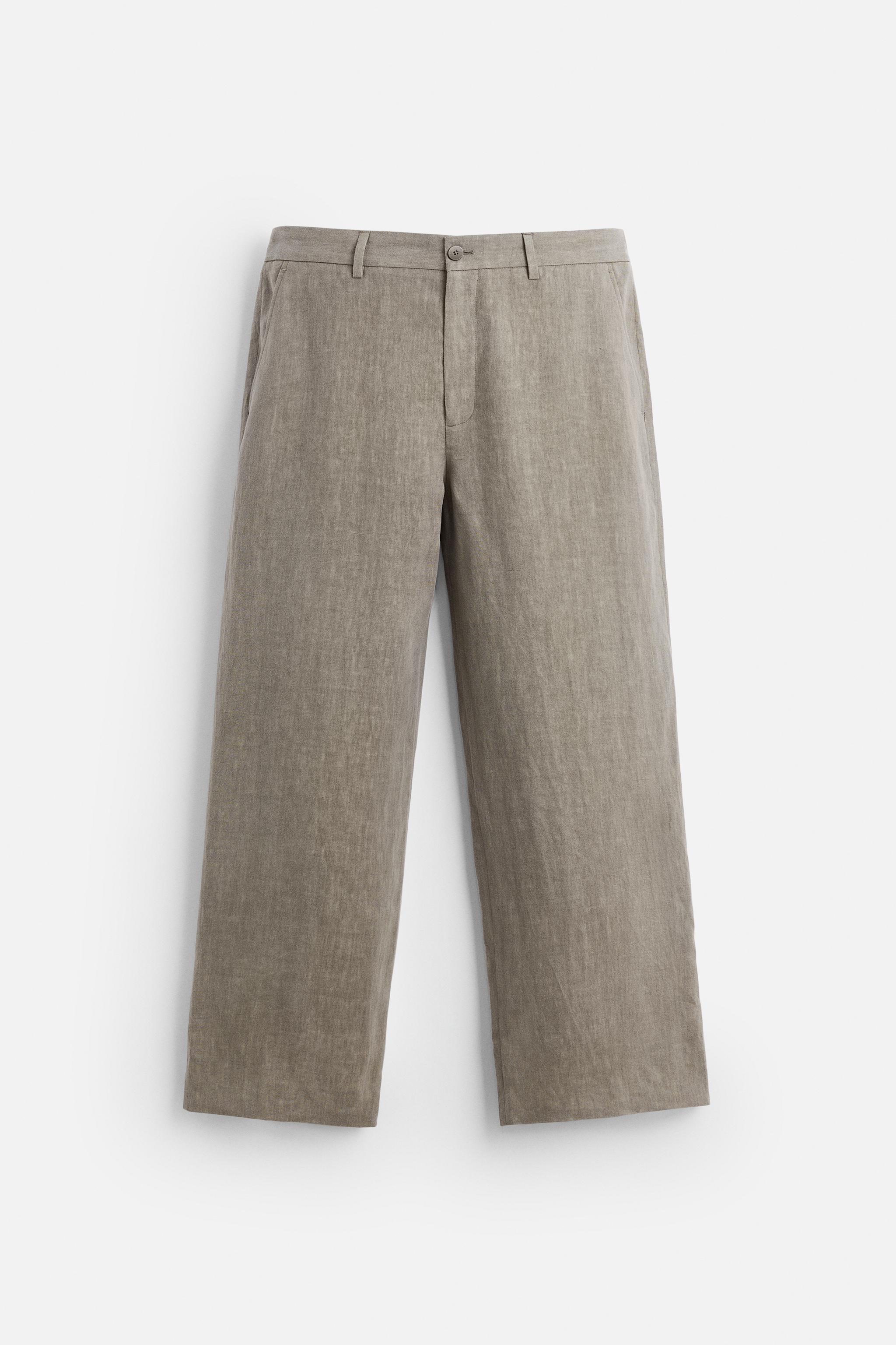 100% WASHED LINEN SUIT PANTS