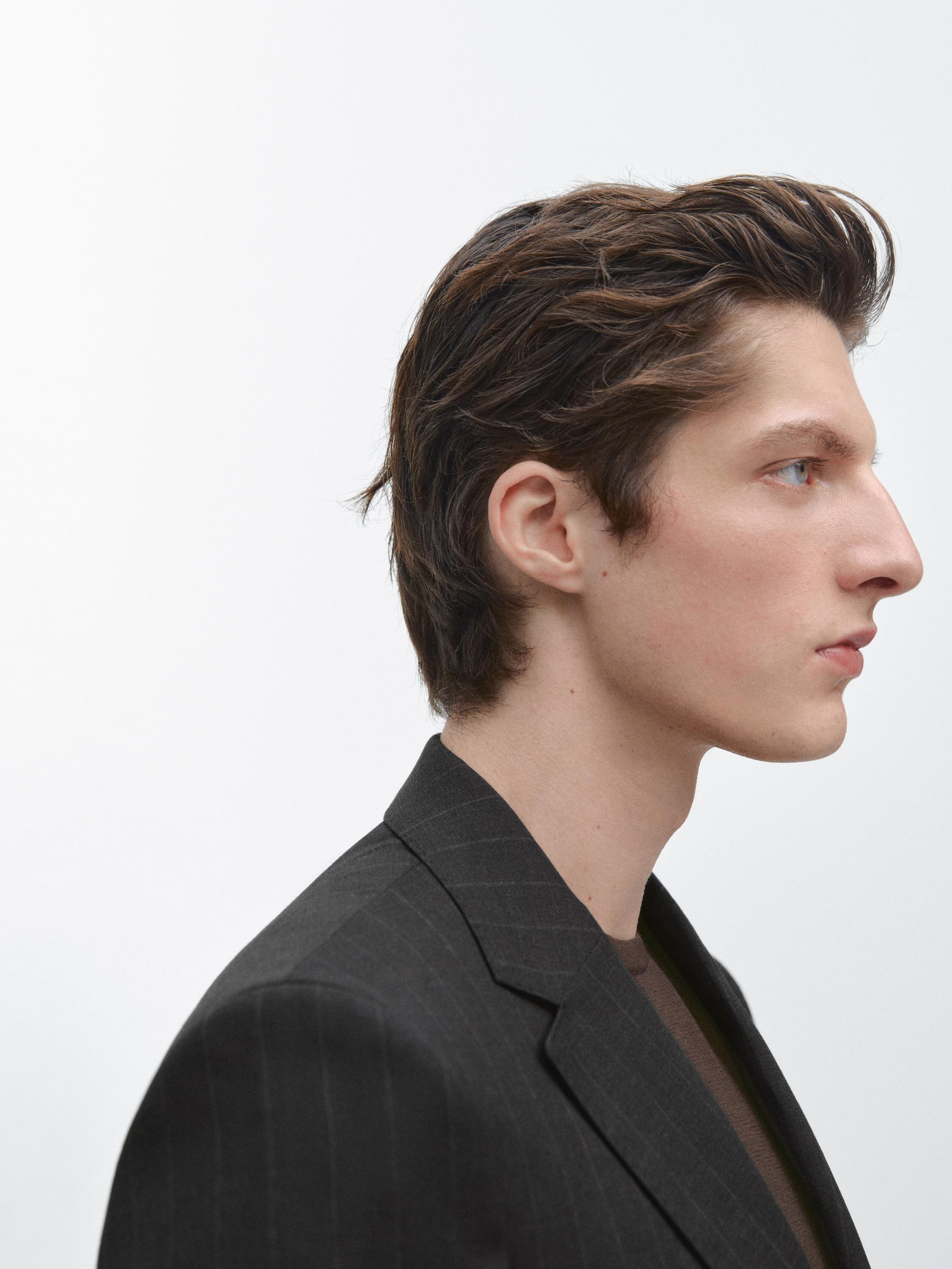 100% cool wool pinstripe suit blazer