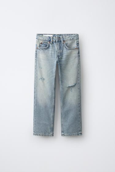 DENIM STRAIGHT ROTOS - Azul claro de Zara