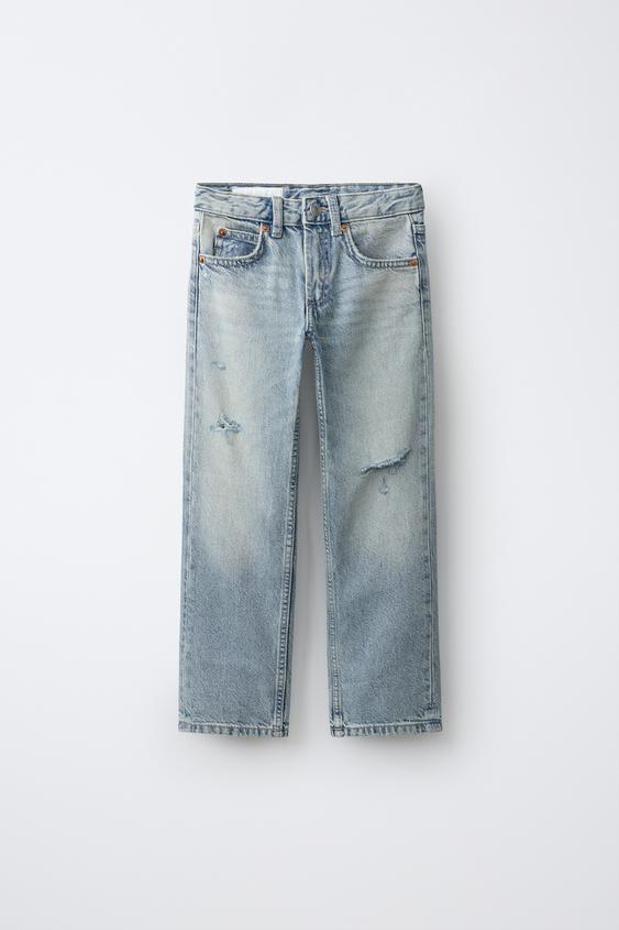 JEANS STRAIGHT ROTOS - Azul claro de Zara - Imagen 0