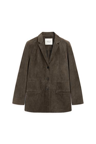 Zara 100% suede leather blazer - LIMITED EDITION - Black gold