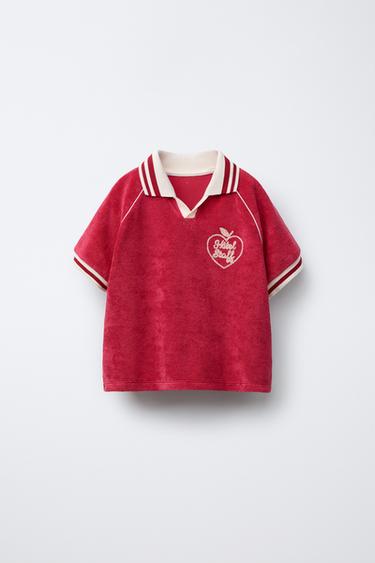 Zara HÔTEL MAGIQUE © X ZARA TERRY POLO SHIRT - Red