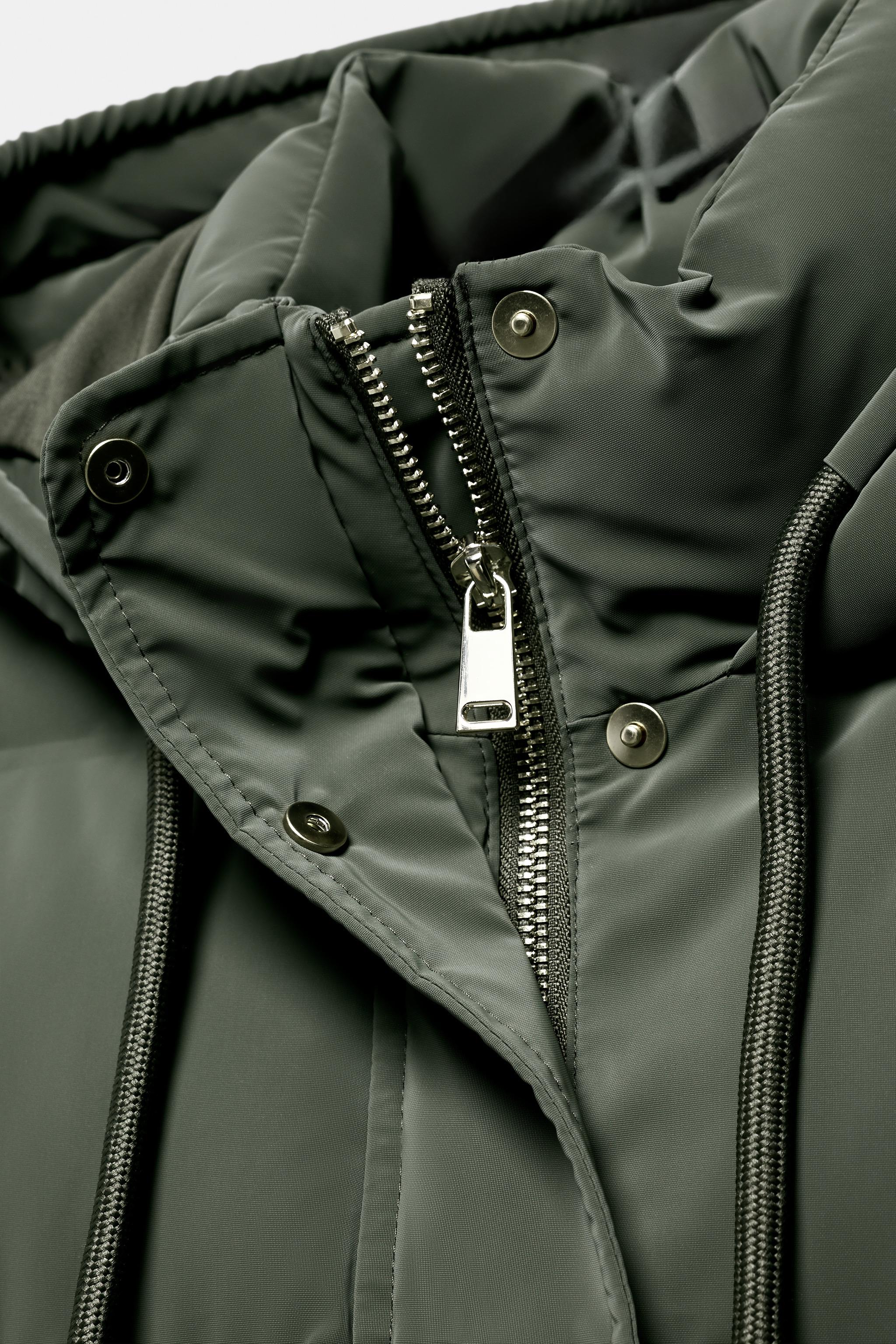 ANORAK MI-LONG TISSU EFFET GOMME COUPE-VENT