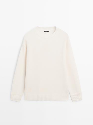 Zara Wool blend crew neck sweater - Ecru