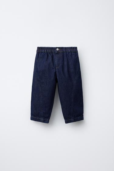 JEANS BAGGY ME TEGELA - E kaltër nga Zara