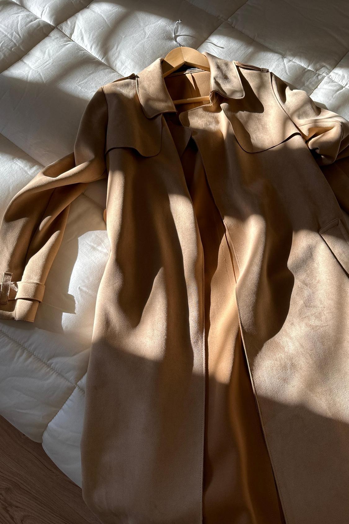 FAUX SUEDE TRENCH COAT - Image 2