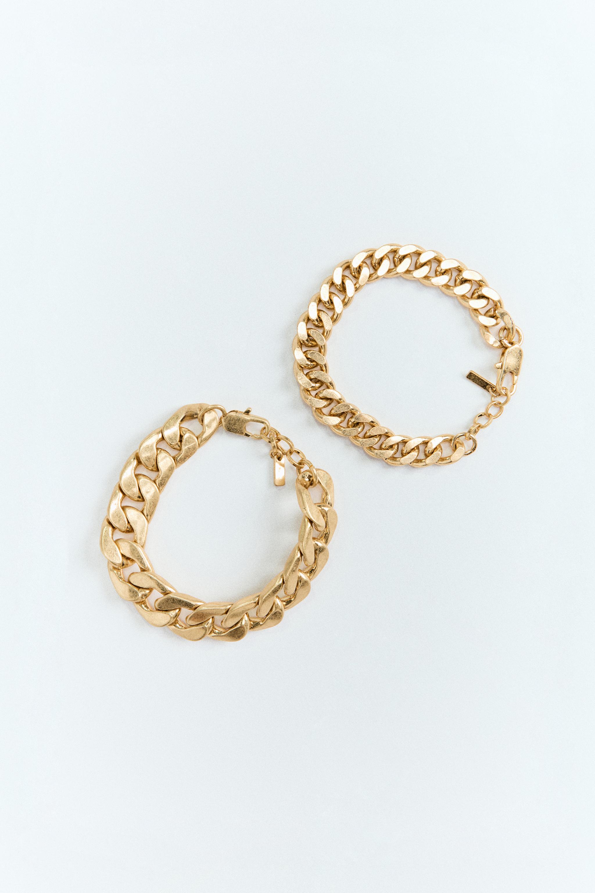 LOT DE 2 BRACELETS CHAÎNE À MAILLONS