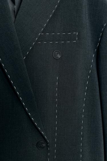 BLAZER OVERSIZE COUTURES CONTRASTÉES - Gris anthracite de Zara - Image 6