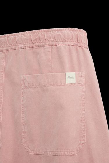 WASHED CANVAS TROUSERS - Chalk pink by Zara