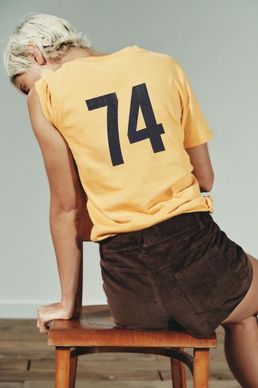 VARSITY SHORT SLEEVE T-SHIRT - Yellow by Zara - Image 5