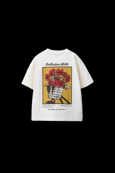 EMBROIDERED FLORAL T-SHIRT - Ecru by Zara