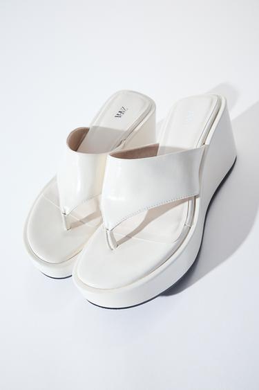 SANDÁLIA DE SALTO ANABELA - branco da Zara