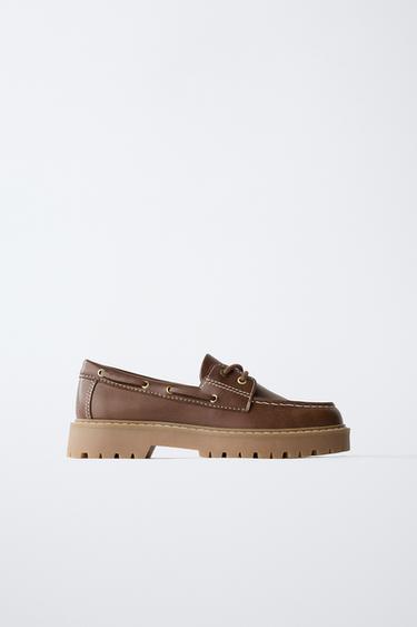 Zara CLASSIC BOAT SHOES - Brown - Image 0