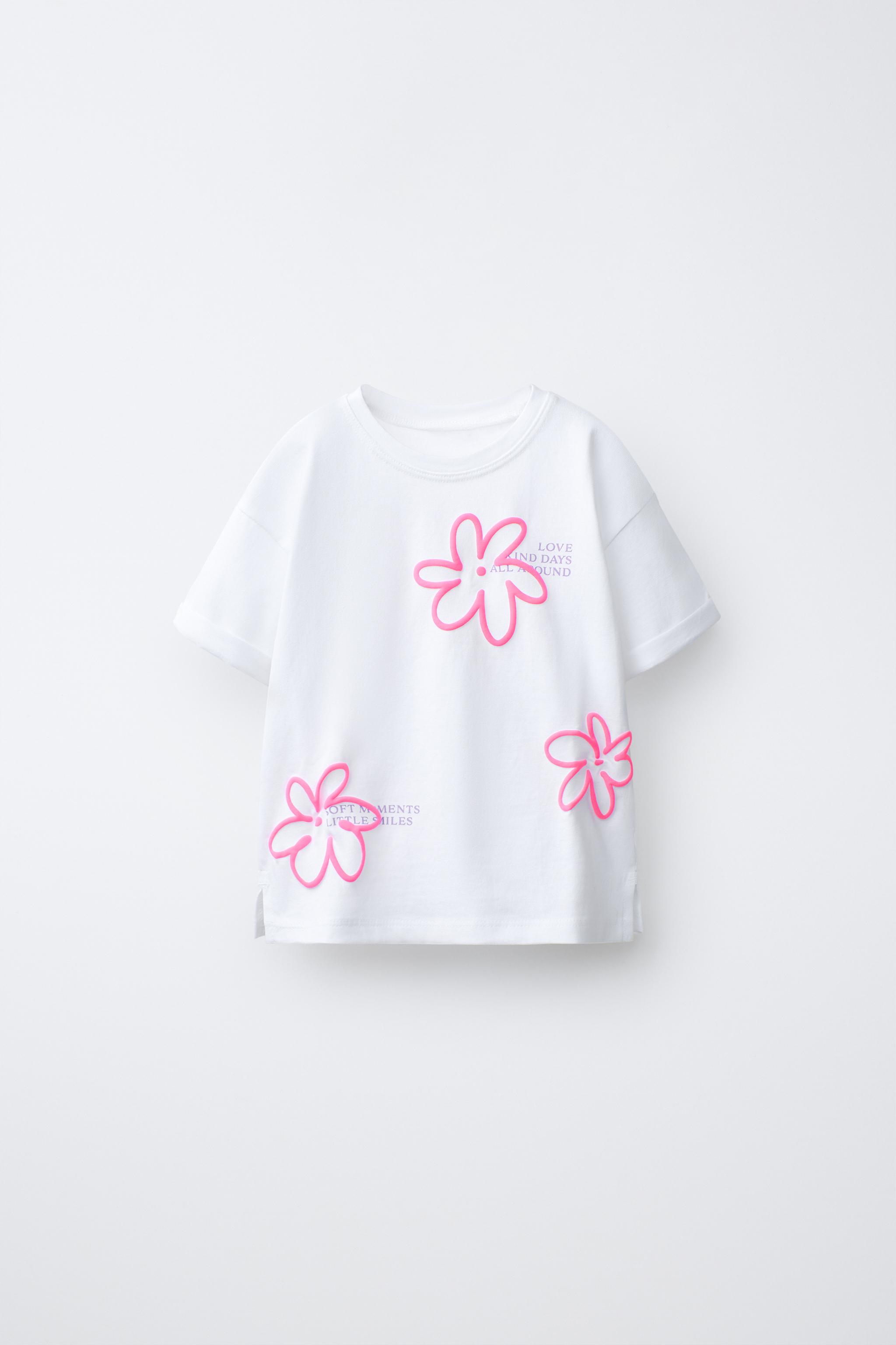 T-SHIRT À IMPRIMÉ FLEURI EN RELIEF
