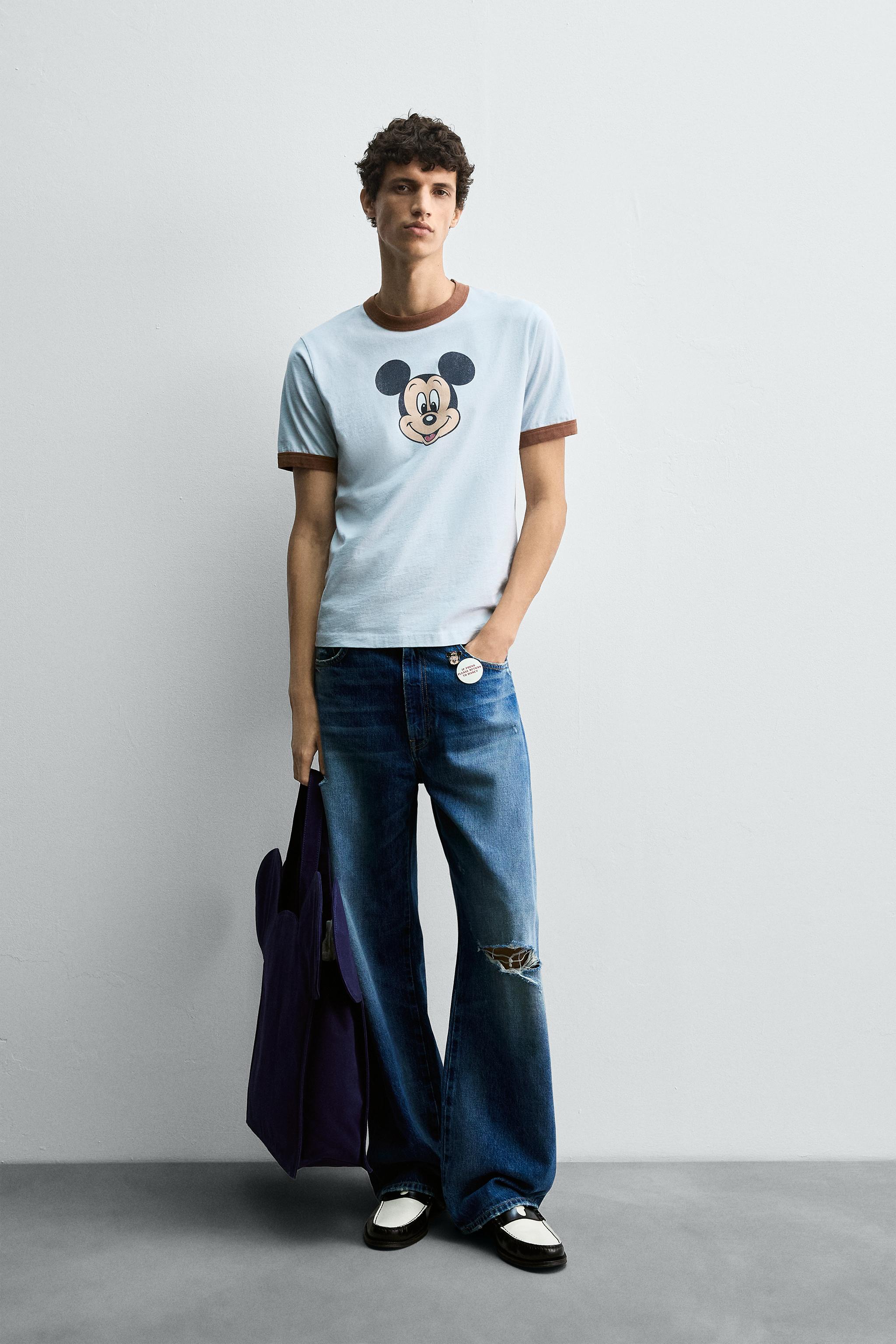 ザラ　ミッキー　HARRY LAMBERT FOR ZARA DISNEY MICKEY MOUSE HARRY LAMBERT FOR ZARA X DISNEY T-SHIRT - Sky