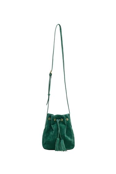 MINI BORSA A TRACOLLA ARRICCIATA IN PELLE - Verde di Zara