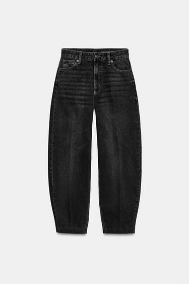 JEANS ZW COLLECTION TAPERED TIRO ALTO - Negro de Zara