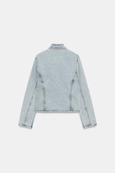 VESTE EN JEAN AJUSTÉE BOUTONS ZW COLLECTION - Bleu clair de Zara - Image 6