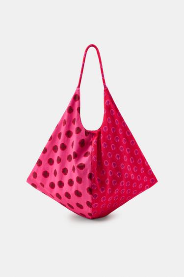 PRINTED COMBINED MAXI BAG - Pink by Zara