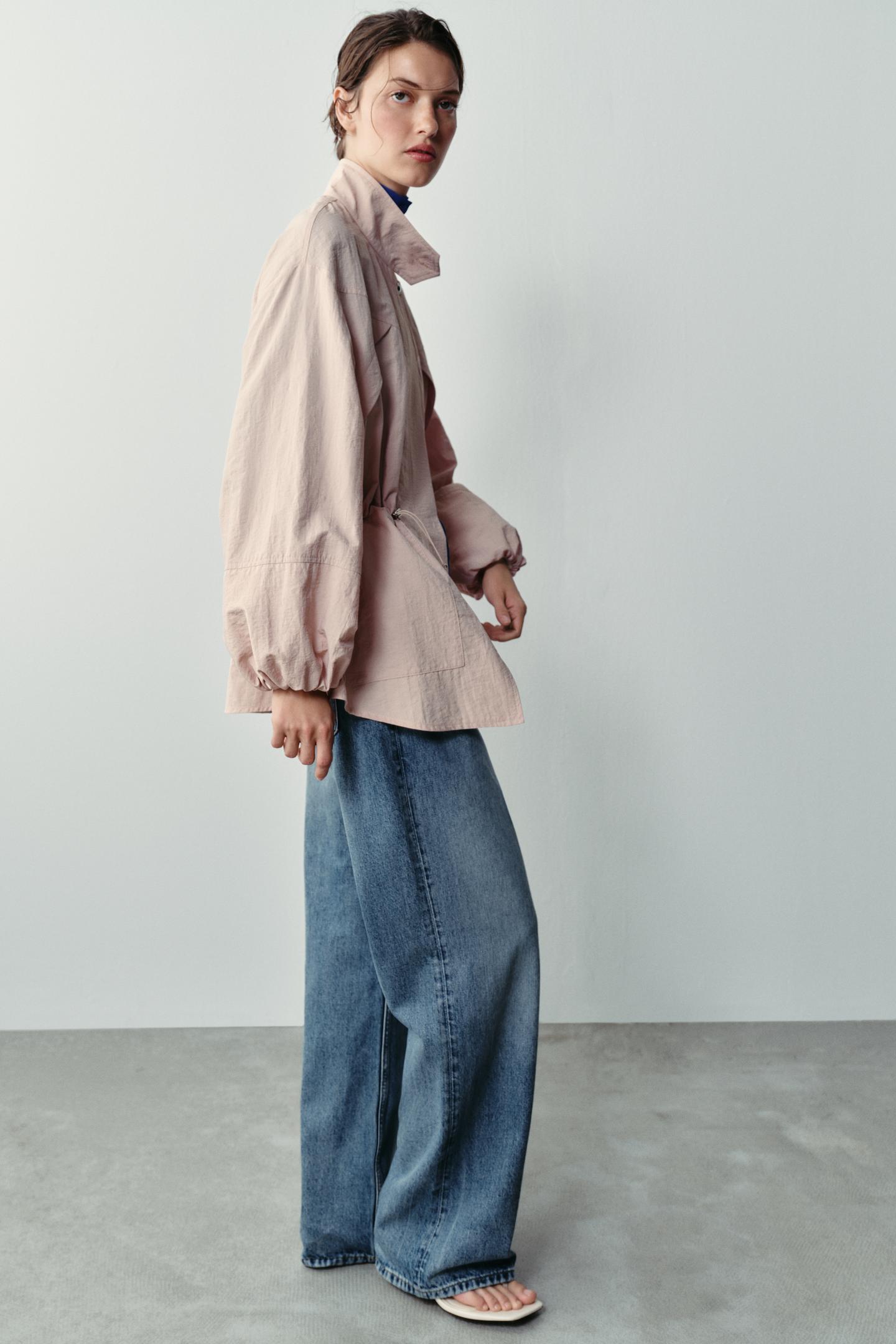 Женская куртка Zara Stand-Up Collar, цвет: Розовый — фото 4