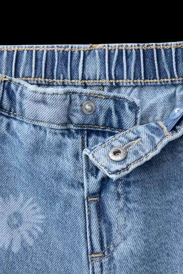 JEANS-BERMUDASHORTS MIT BLUMENMUSTER - Hellblau von Zara