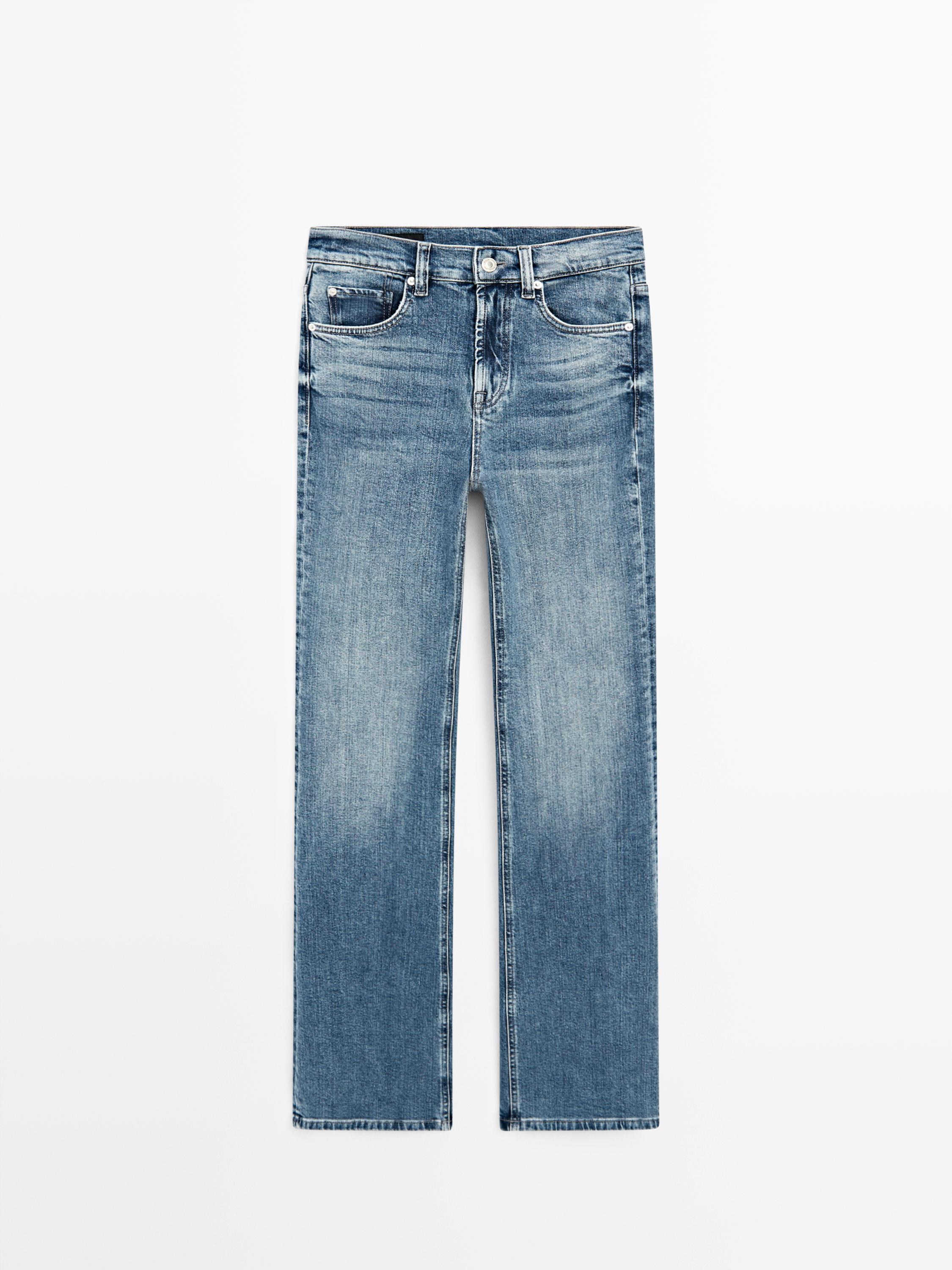 Skinny flare fit jeans — Mid-blue