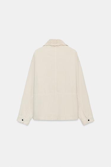 VESTE SAFARI COL EN CROCHET - Écru / Beige de Zara - Image 8