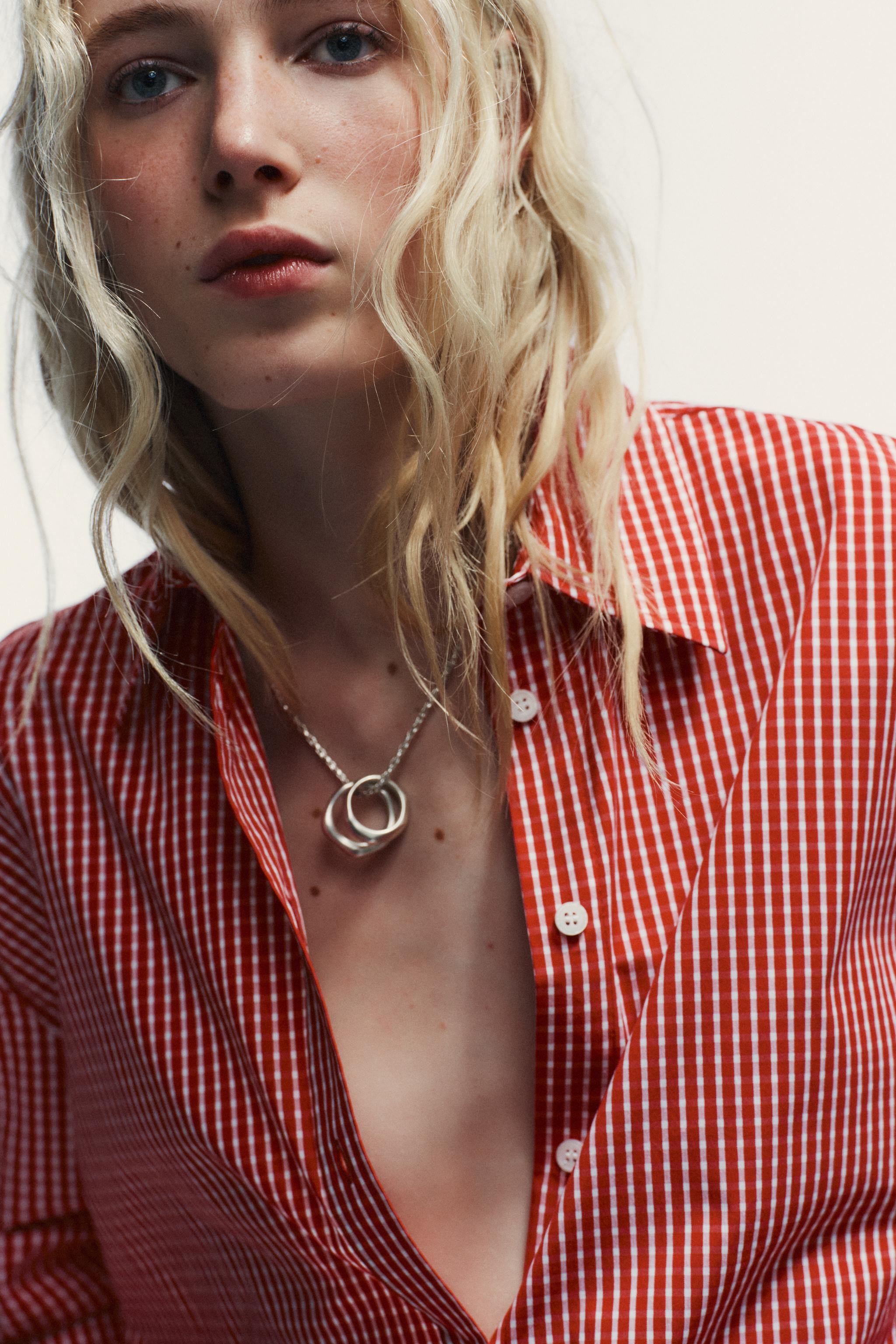 CHEMISE OVERSIZE EN POPELINE À CARREAUX