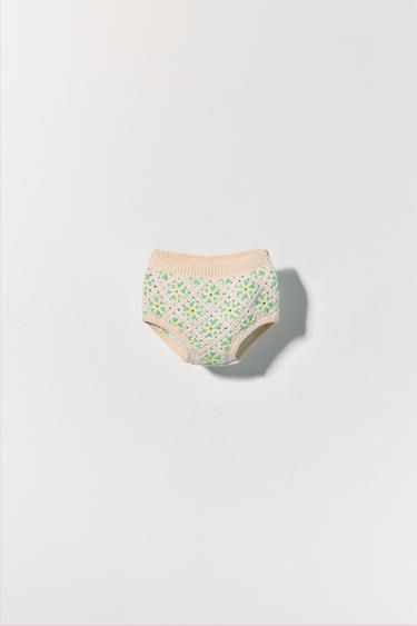 Zara CROCHETED KNIT UNDERWEAR - Ecru