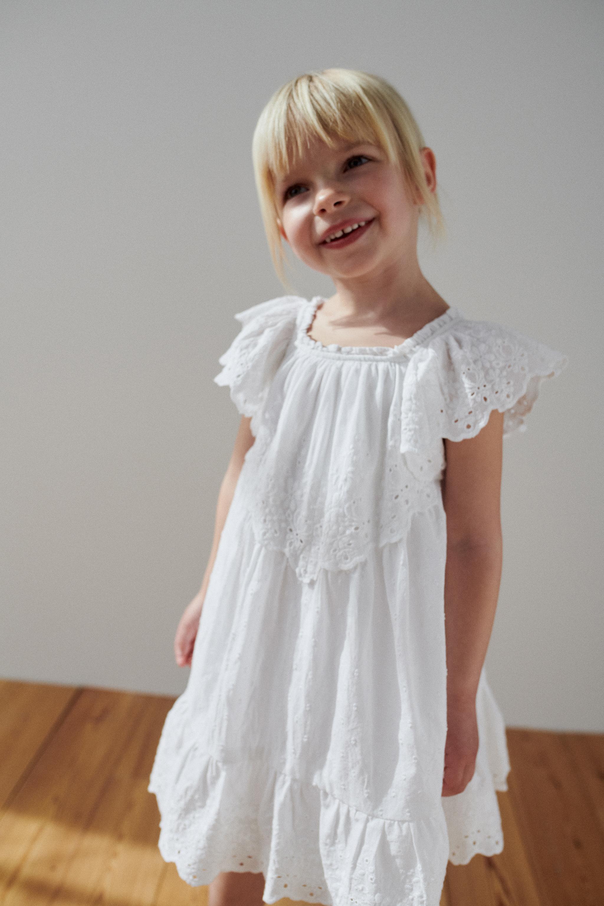 EMBROIDERED DOTTED MESH DRESS White ZARA South Africa