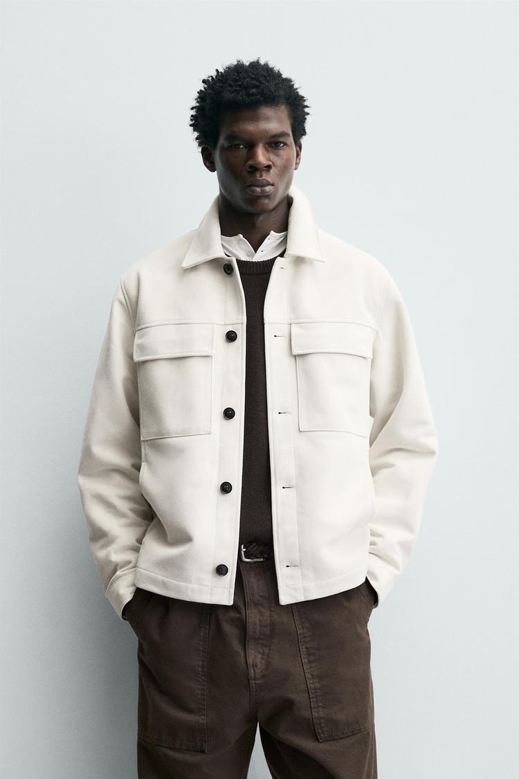 FAUX SUEDE OVERSHIRT