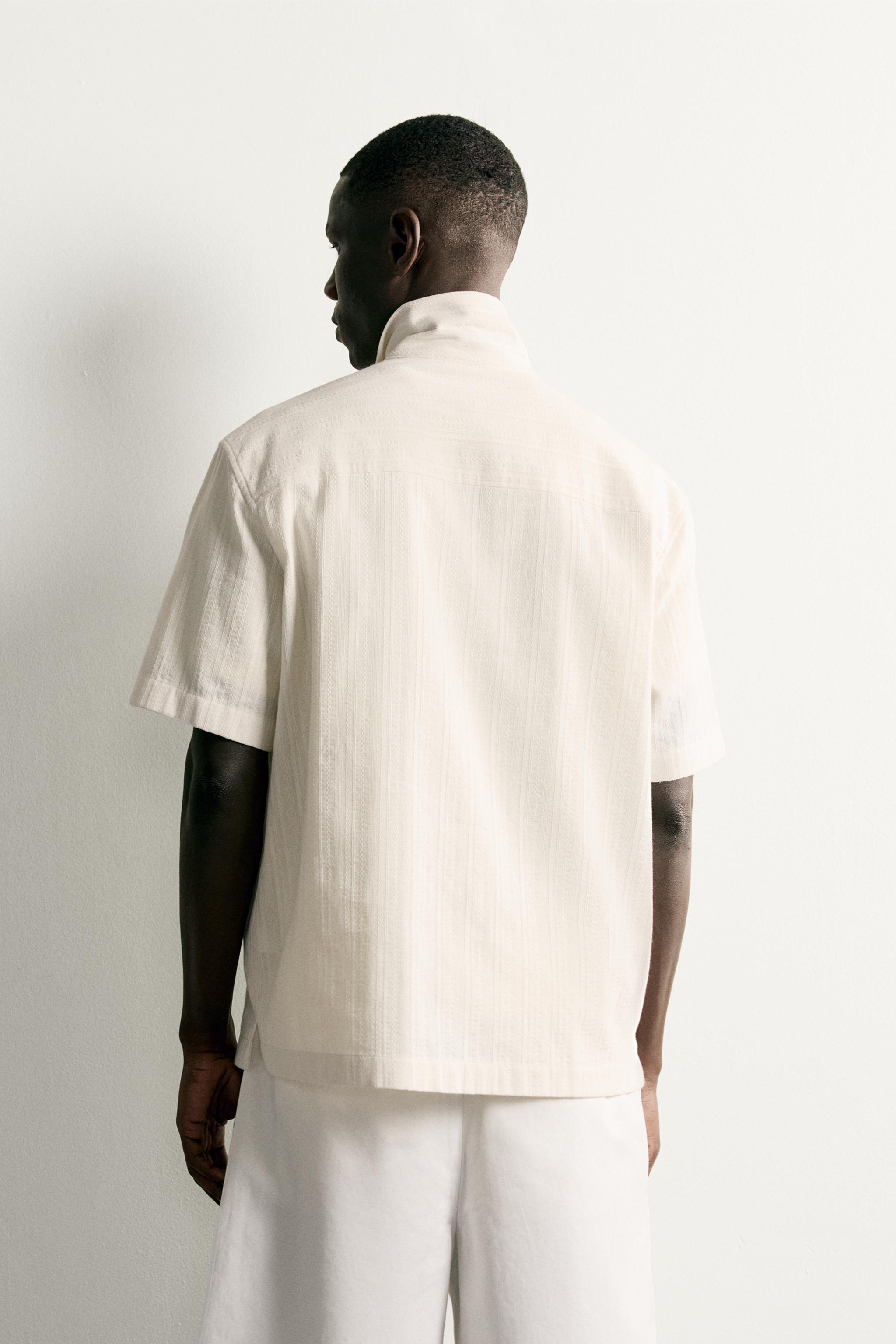 Мужские рубашки Zara REGULAR FIT JACQUARD POLO SHIRT — фото 3