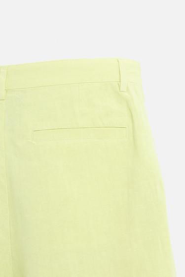 100% LINEN BERMUDA SHORTS - Lime by Zara - Image 8