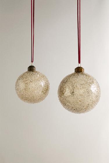 글리터 볼 크리스마스 트리 장식 - Zara 골드