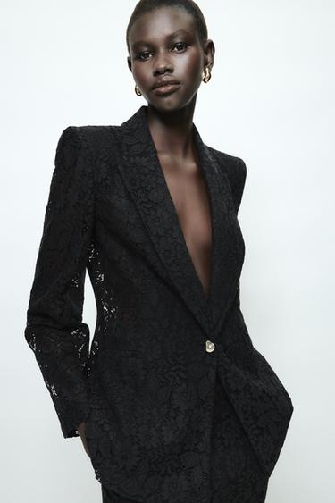 BLAZER DE RENDA - Preto da Zara