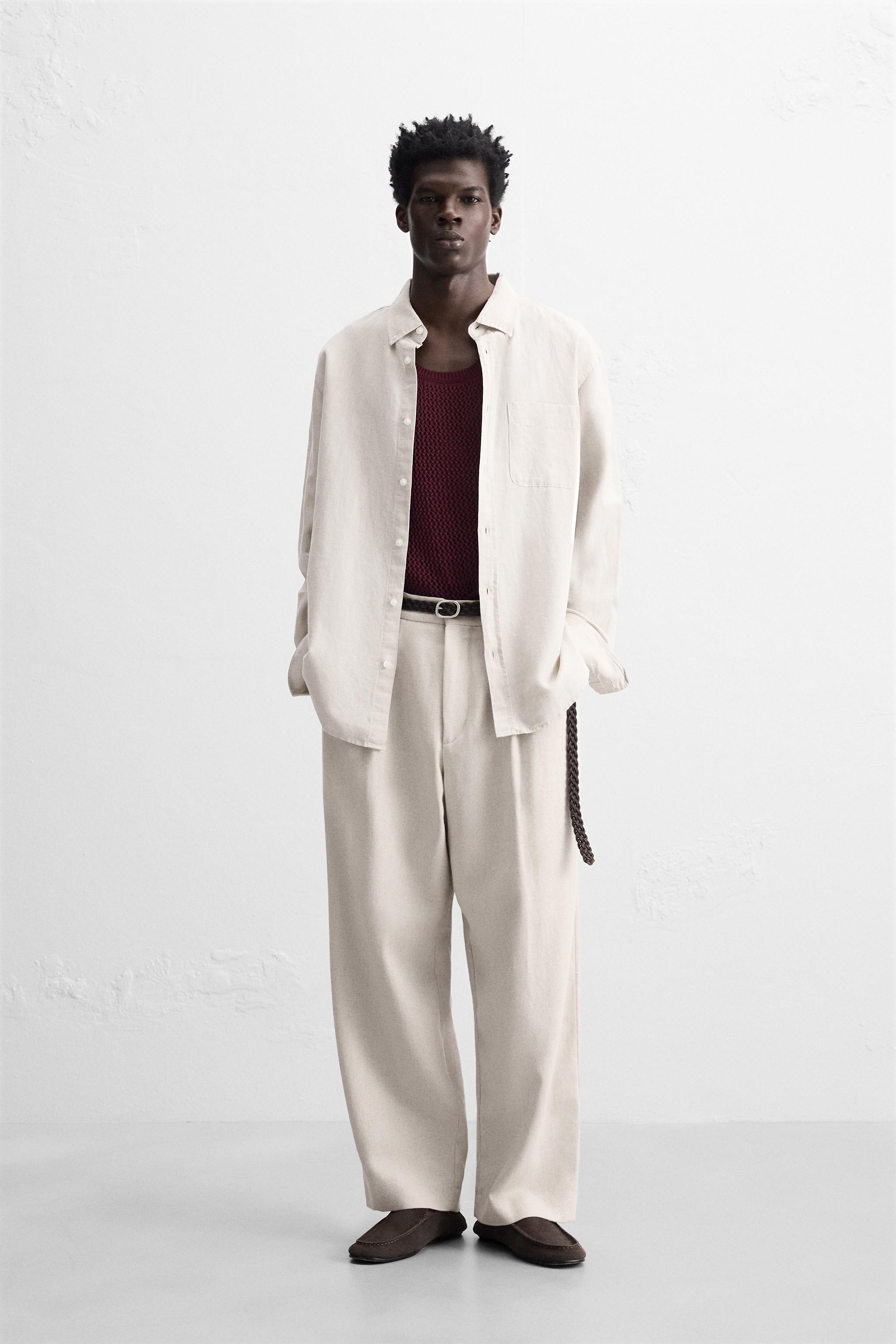 コットン - リネン シャツ - ライトベージュ | ZARA Japan / 日本
