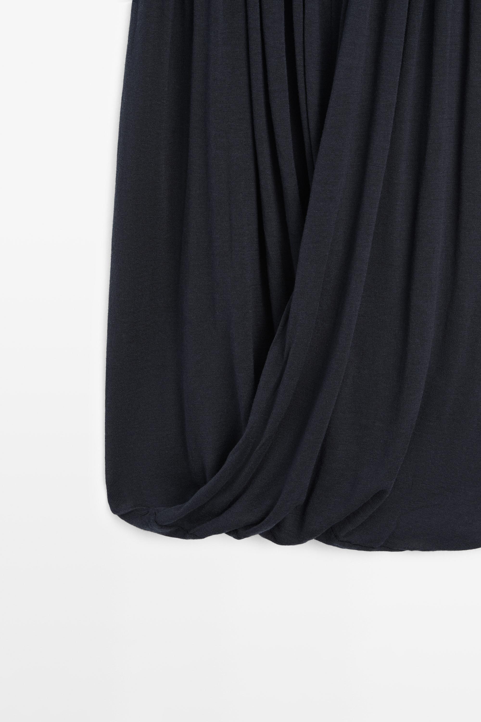 Draped balloon midi skirt